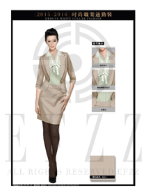 时尚米色女秋冬职业套裙设计图1284