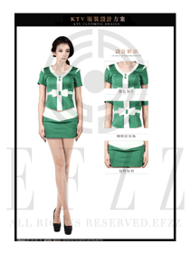 时尚绿色短裙款KTV夜场DJ公主服装设计图799