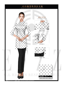 白底黑点小马女时尚职业装长袖衬衫设计图284