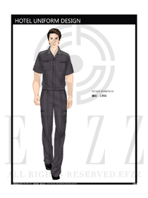 灰色工程服短袖夏装制服设计图177