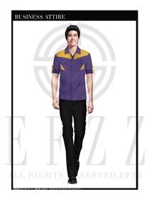 紫色男装工程服夏装款式设计图080