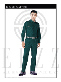 时尚绿色工程服长袖制服设计图089