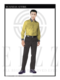 黄色简约款工程服长袖款式设计图090