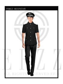 时尚黑色男款保安服短袖制服设计图259