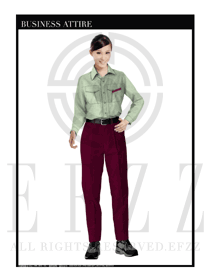 浅绿色女款长袖工程服制服设计图097