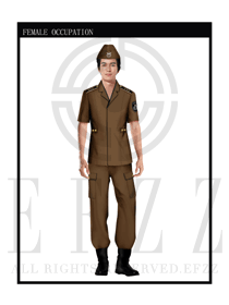 时尚咖啡色男款保安服短袖制服设计图271