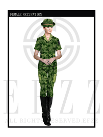 迷彩绿女款保安服短袖服装款式图276