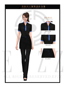 时尚黑色女款快餐服务生服装款式图217