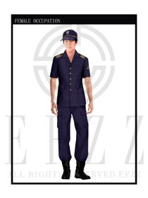 紫色男款保安服短袖服装款式图296