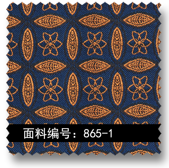 传统中式团纹图案高密色织提花面料 865-1