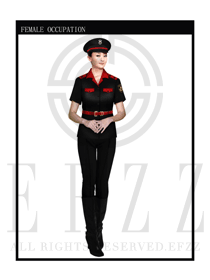 时尚优雅黑女款保安服短袖制服设计图305