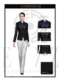 时尚黑色短裙女款职业套装制服设计图1334