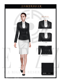 时尚黑色短裙女款职业套装制服设计图1336