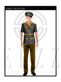 时尚灰色男款保安服短袖制服设计图307