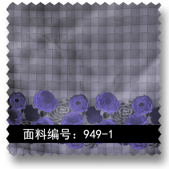 紫色月季定位花高密提花装面料 949-1