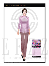 时尚粉紫色女款按摩技师制服设计图1340