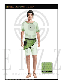 时尚绿色男款水疗SPA服务员服装款式图208