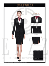 黑色女款职业套装服装款式图1361