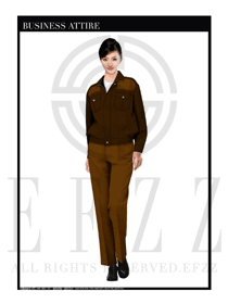 棕色女款春秋工程服服装设计图1044