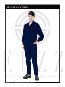 深蓝色女款春秋工程服服装设计图1046