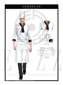 时尚白色男款厨师职业装款式设计图405