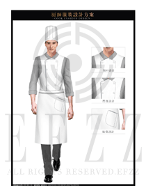 时尚白色男款厨师职业装款式设计图415