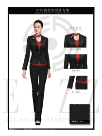 时尚黑色女秋冬职业装制服设计图1366