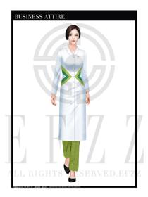 小清新白色长裙款女按摩技师款式设计图1367