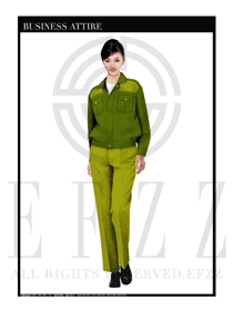 时尚浅绿色女款长袖工程制服设计图1084