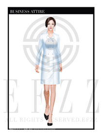 优雅白长裙款按摩技师制服设计图1372
