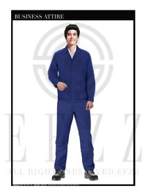 浅蓝色男款长袖车间工作服装制服设计图1091