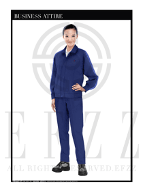 时尚浅蓝色女款4S店工作服制服设计图1092