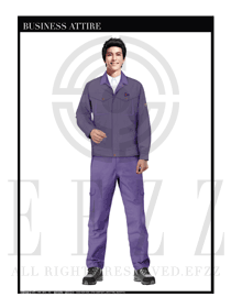 时尚浅紫色男款4S店工作服制服设计图1097