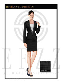 黑色修身短裙款酒店西餐厅领班制服设计图071