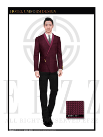 紫色西服套装男款酒店西餐厅领班制服设计图075