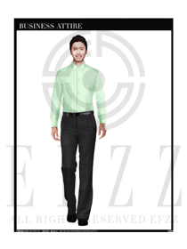时尚粉绿色男款商务正装长袖衬衫款式设计图272