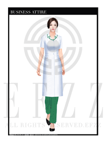 白色短袖长袍修身款按摩技师制服设计图1392