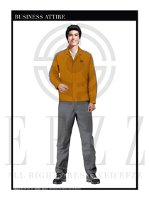 橙色长袖男款工程制服设计图1126
