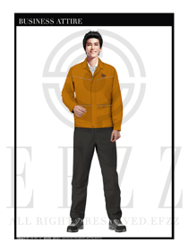 时尚橙色长袖男款春秋工程服装款式图1166