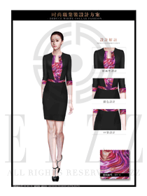 OL时尚黑色女职业装夏装制服设计图689