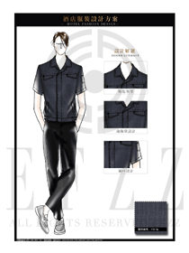 时尚手绘男款短袖工程服夏装制服设计图210