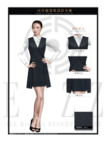 黑色ol时尚女职业装夏装制服设计图699