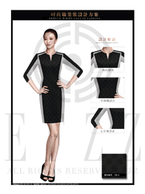 时尚黑色连衣裙款女职业装夏装款式设计图706