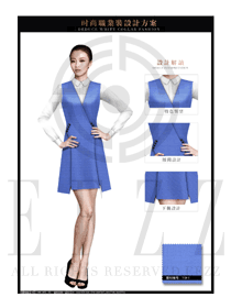 时尚天蓝色连衣裙款女职业装夏装款式设计图708