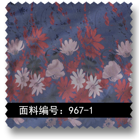 双色菊花定位花时装面料 967-1