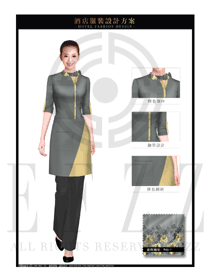 时尚灰色围裙款西餐服务员制服设计图1257