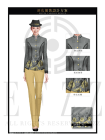 时尚灰色女款星级酒店门童制服设计图1252