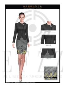 新款黑色短裙款酒店大堂经理制服设计图1064