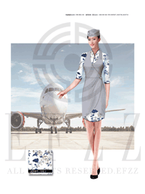 原创设计白色连衣裙款空姐服制服设计效果图798