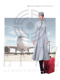 新款服装设计灰色长裙款空姐制服款式效果图803